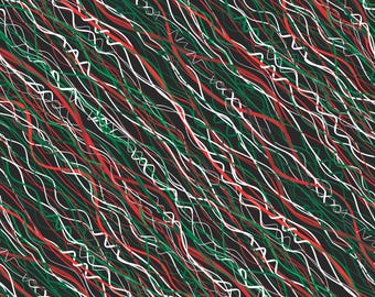 Holiday Streamer Fabric, Christmas Streamers Sweet Holiday by Benartex Kanvas Studio Quilting Cotton Fabric, Christmas Blender 12785-12B