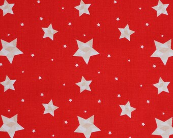 Patriotic Stars on Red Fabric, 4th of July Quilting Cotton Fabric, Riley Blake Quilting Cotton Fabric, Geometric Stars on Red, Red Hot Geo