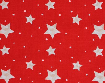 Patriotic Stars on Red Fabric, 4th of July Quilting Cotton Fabric, Riley Blake Quilting Cotton Fabric, Geometric Stars on Red, Red Hot Geo