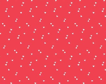 Heart Blender Fabric, Valentine Hearts on Red Seasonal Basics by Riley Blake Quilting Cotton Fabric C655-RED