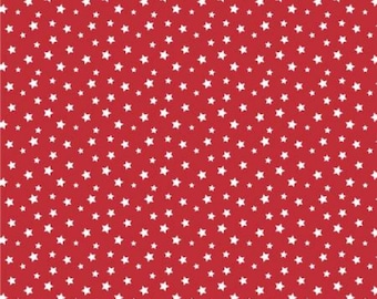 Patriotic Stars Fabric, Patriotic White Stars on Red by Benartex Quilting Cotton Fabric, Star Blender Fabric 14151B-10
