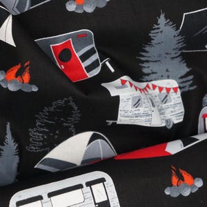Camping Fabric, Gone Camping on Black Great Outdoors by Benartex Kanvas Studio Quilting Cotton Fabric, Camping Gear Fabric, 12937-12B image 6