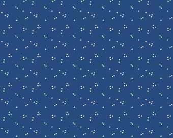 Blue Star Blender Fabric, White Stars on Hero Blue It Takes a Village by Jennifer Long Riley Blake  Quilting Cotton Fabric C15466-HEROBLUE