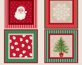 Christmas Panel Fabric, Oh Christmas Tree 36"x43" Panel by Lewis and Irene Quilting Cotton Fabric C115, Christmas Pillow Panel