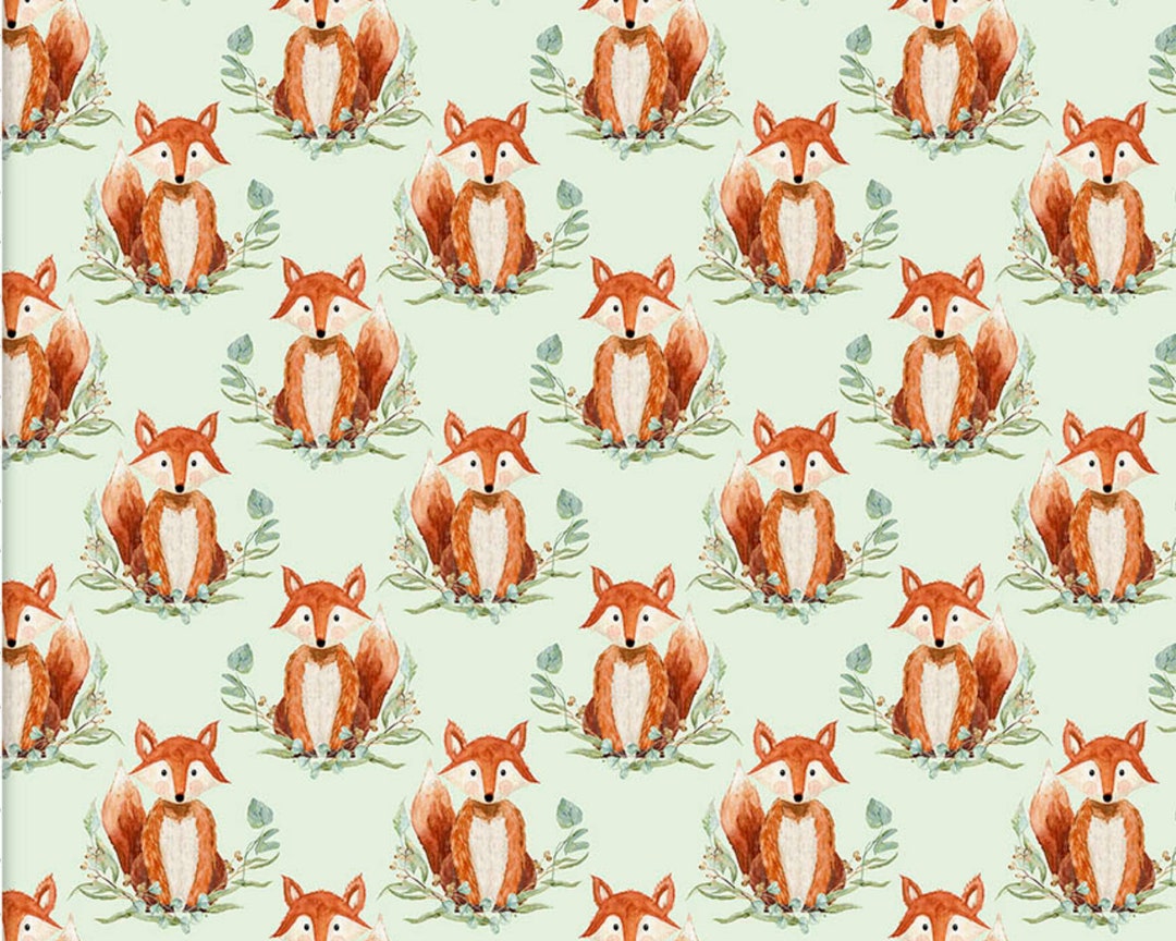 Fox Fabric, Forest Friends Nursery Cotton Fabric, 3 Wishes Quilting ...