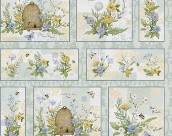 Bee Fabric, Sweet As Can Bee Patch by Susan Winget for Springs Creative Novelty Cotton Fabric