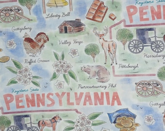 Pennsylvania State Pride Novelty Cotton Fabric