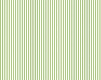 Green Stripe Fabric, Green 1/8" Stripes on White by Riley Blake Designs Quilting Cotton Fabric, St Patricks Day Stripe Fabric C495 GREEN
