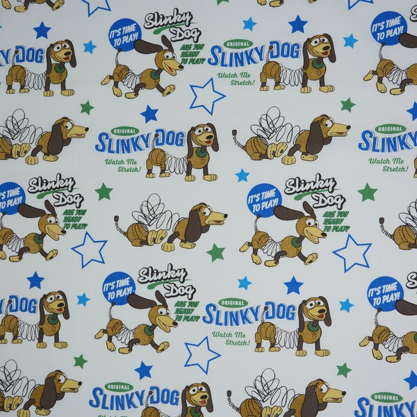 Slinky Dog Fabric, Toy Story Disney Pixar Licensed Cotton Fabric, Springs Creative