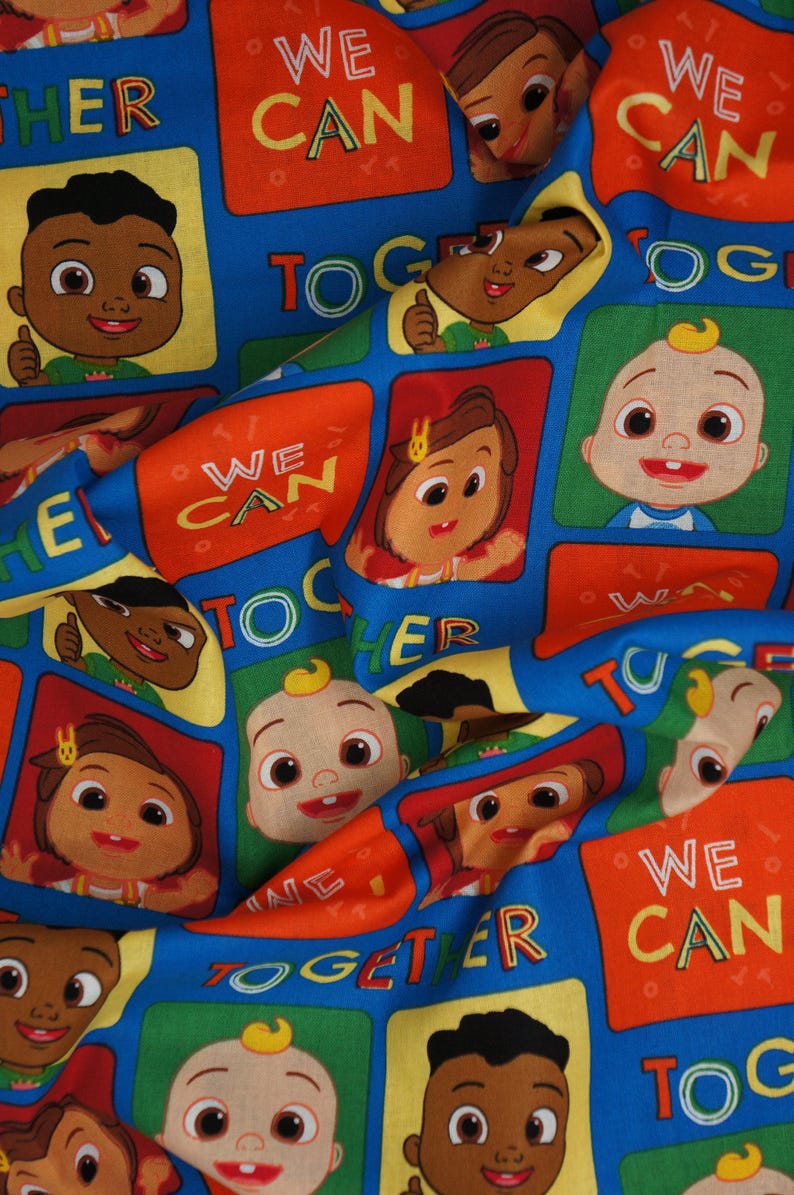 Cocomelon Fabric, Together Block Kids Licensed by David Textiles, Inc Novelty Cotton Fabric, JJ Fabric, Cody and Nina Cocomelon, imagem 6