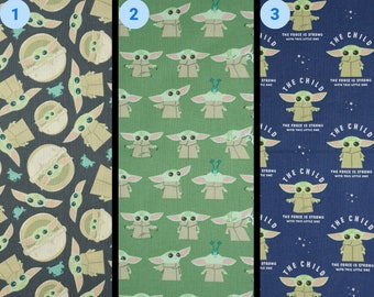 Baby Yoda Fabric, Star Wars Mandalorian Child Frog, The Child Green, The Child Force Licensed Camelot Cotton Fabric