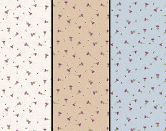 Honey Bee and Thistle Fabric, Celtic Bees and Thistles Fabric, Lewis & Irene Quilting Cotton Fabric, Queen Bee Fabric, Bee Fabric, A734
