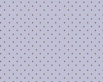 Dot Blender Fabric, Springtime Brown Dots on Lilac Purple by Riley Blake Quilting Cotton Fabric, Easter Swiss Dot Fabric, Pastel Blender