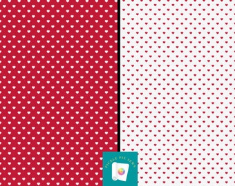 Red Hearts on White and White Hearts on Red Valentine's Day Novelty Cotton Fabric