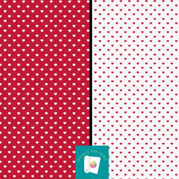 Red Hearts on White and White Hearts on Red Valentine's Day Novelty Cotton Fabric