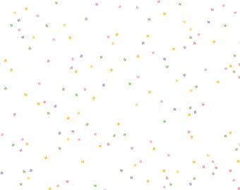 Easter Blender Fabric, Blossoms on White in Spring Colors by Riley Blake Designs Quilting Cotton Fabric, C730-SPRING, Spring Blender