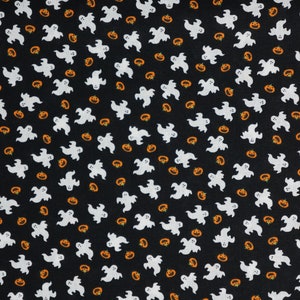 Mini Ghosts and Pumpkins Halloween Novelty Cotton Fabric,  Small Print Halloween