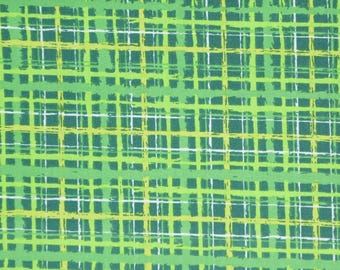 Green Plaid Fabric, St Patrick's Day Green and Yellow Lined Plaid Novelty Cotton Fabric, Green Plaid Fabric, Green Checkered Plaid