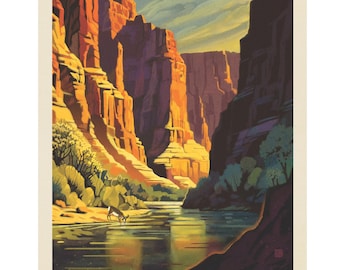 Grand Canyon Panel, 36"x43" Yellowstone National Park Licensed by Riley Blake Designs Quilting Cotton Fabric, PD16131-PANEL
