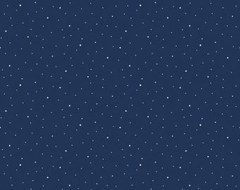 Navy Dot Wideback Fabric, Dapple Dot on Navy Wide Back 108" Riley Blake Quilting Cotton Fabric, WB640-NAVY