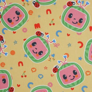 Cocomelon Fabric, Watermelon Tossed Cute TV Licensed by David Textiles Novelty Cotton Fabric, JJ Fabric, Cocomelon Watermelon image 3