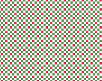Christmas Checkered Fabric, Red and Green 1/4" Checkered from the Check Please Collection by Riley Blake Designs, C820-CHRISTMAS