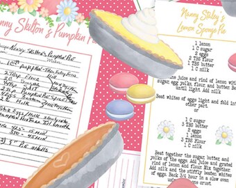 Baking Fabric, Nana's Recipes on Pink Gnomebody Bakes it Better by Andi Metz for Kanvas Studio Benartex Quilting Cotton Fabric, 12826B-21