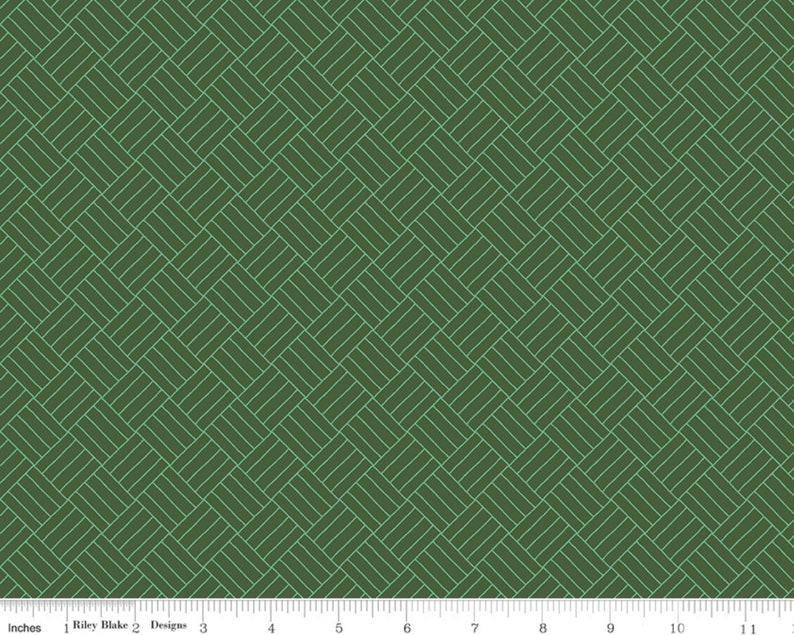 K&ouml;nnte beinhalten: Ein gr&uuml;ner Stoff mit einem sich wiederholenden Muster aus d&uuml;nnen wei&szlig;en Linien, die ein gewebtes oder geflochtenes Design bilden.