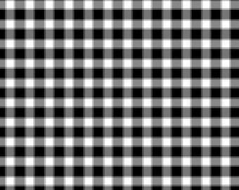 Buffalo Check Fabric, Black and White 1/2" Buffalo Check Plaid by Timeless Treasures Quilting Cotton Fabric, Farmhouse Gingham, CD2929-BLACK