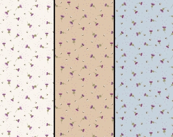 Honey Bee and Thistle Fabric, Celtic Bees and Thistles Fabric, Lewis & Irene Quilting Cotton Fabric, Queen Bee Fabric, Bee Fabric, A734