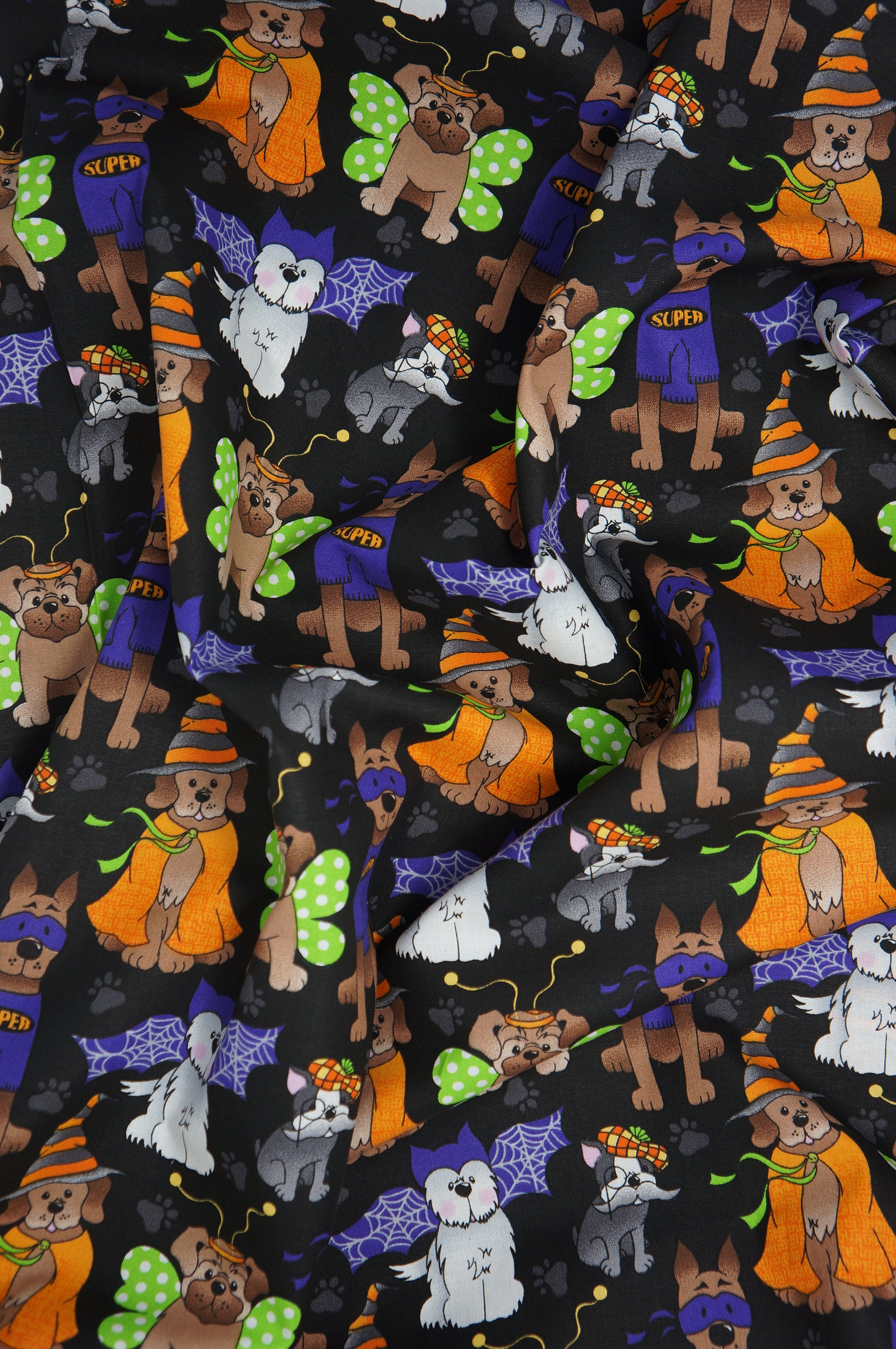 Dogs in Halloween Costumes by Fabric Traditions Novelty Cotton Etsy