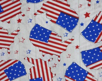 Patriotic Flag Pattern in USA Novelty Cotton Fabric