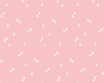 Pink Easter Bunnies Blender Fabric, White Bunnies on Light Pink Seasonal Basics by Riley Blake Designs Quilting Cotton Fabric C656-PINK