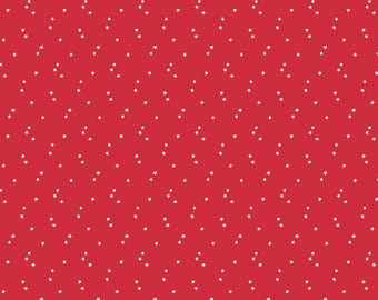 Patriotic Stars Fabric, Seasonal Basics White Stars on Red by Riley Blake Designs Quilting Cotton Fabric, Mini Patriotic Star Blender