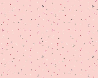 Tiny Hearts Fabric, Valentine's Day Heart Fabric, Mulberry Lane Hearts on Blush by Riley Blake Quilting Cotton Fabric C11566-BLUSH