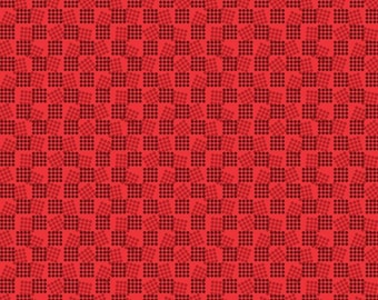 Valentine Blender Fabric, Speakeasy Jello on Red Decades Jazz Age by Mary Fons for Benartex Contempo Quilting Cotton Fabric 17077-10