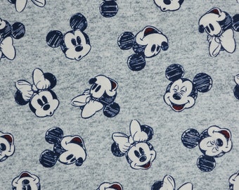 Mickey and Minnie Heathered Toss Licensed Disney Quilting Cotton Fabric