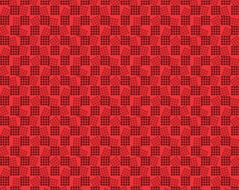 Valentine Blender Fabric, Speakeasy Jello on Red Decades Jazz Age by Mary Fons for Benartex Contempo Quilting Cotton Fabric 17077-10