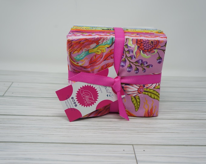 Featured listing image: Tula Pink Legendary Fat Quarter Bundle by Free Spirit Quilting Cotton Fabric Squares, 20 pieces Dragons, Ponies