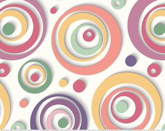 Geometric Fabric, Tertiary Rings & Dots Another Dimension by Funny Girl for Studio E Quilting Cotton Fabric 8677-107