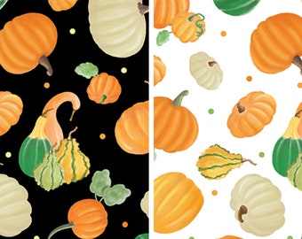 Pumpkins and Gourds Fabric, Black by Andi Metz for Benartex Kanvas Studio Quilting Cotton Fabric, Thanksgiving Fabric, Fall Fabric
