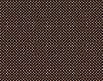 Orange Dots on Black Fabric, Fright Delight Dots on Black by Lindsay Wilkes Riley Blake Quilting Cotton Fabric, C13234-BLACK