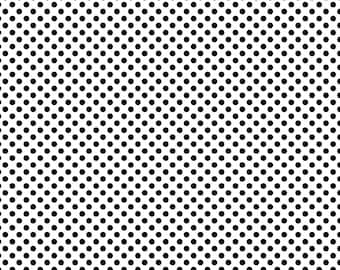 Polka Dot Fabric, Black Polka Dots on White by Benartex Contempo Quilting Cotton Fabric, 16016B-91