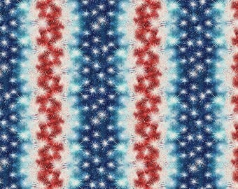 Patriotic Fireworks Fabric, Ombre Stripe Fireworks Stars and Stripes by RK Studios for Robert Kaufman Quilting Cotton Fabric SRKD-23434-202