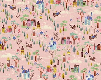 Disney Pink Beauty and the Beast French Countryside Disney Licensed Quilting Cotton Fabric by Riley Blake and Jill Howarth C9533-PINK