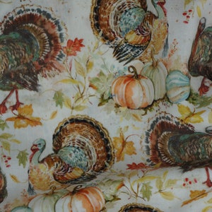 Turkey Fabric, Turkeys and Pumpkins by Susan Winget for Springs ...