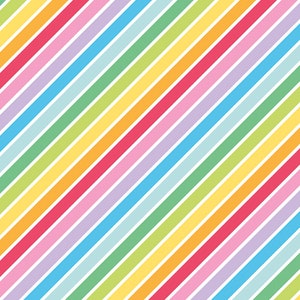 Rainbow Diagonal Bias Multi Stripe Quilting Cotton Fabric by Riley Blake, Rainbowfruit Collection C10892-WHITE