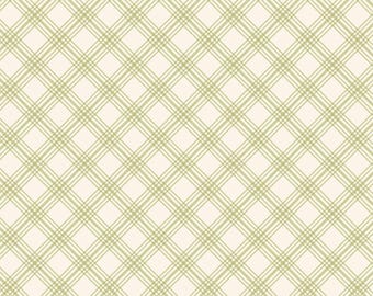 Spring Plaid Fabric, Springtime Plaid in Fern Green on Cream by Riley Blake Quilting Cotton Fabric, Easter Plaid, Spring Plaid