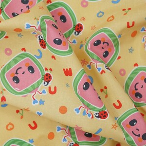 Cocomelon Fabric, Watermelon Tossed Cute TV Licensed by David Textiles Novelty Cotton Fabric, JJ Fabric, Cocomelon Watermelon image 5