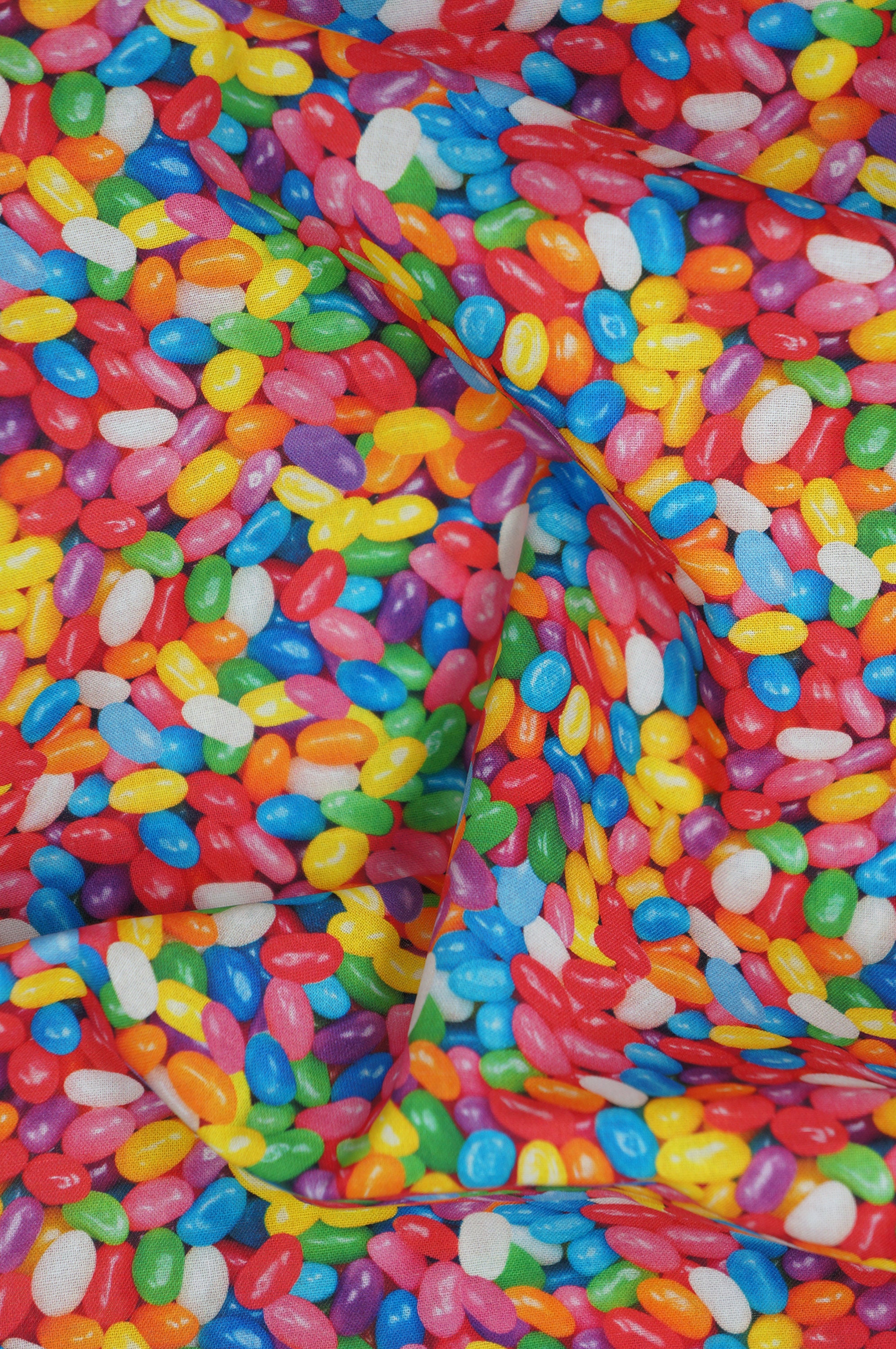 Jelly Bean Fabric, Jelly Bean Novelty Cotton Fabric, Easter Candy